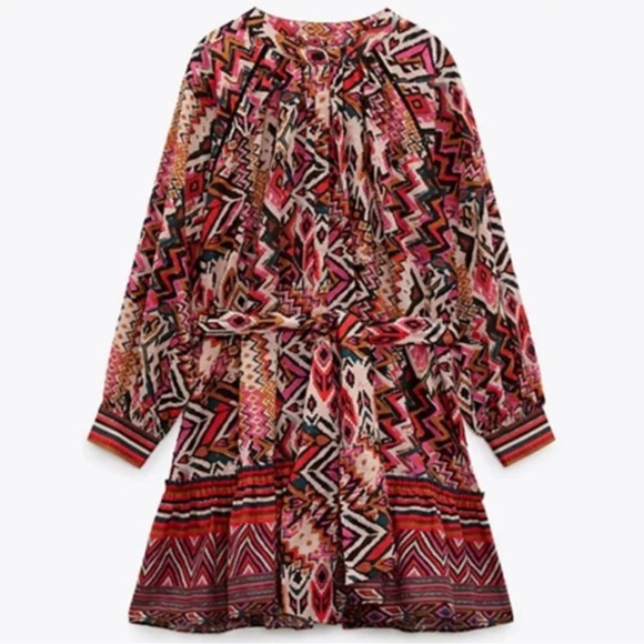 Zara•Angie Button Down Belted Cotton Dress - Picture 2 of 11